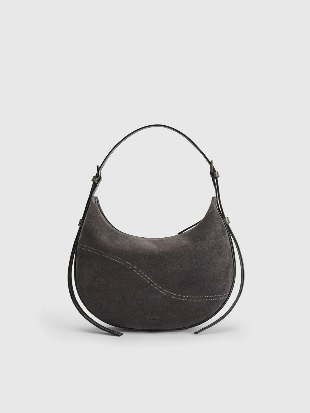 Liveri Peltro Suede/Printed Lizard Small hobo bag sold by ATP Atelier