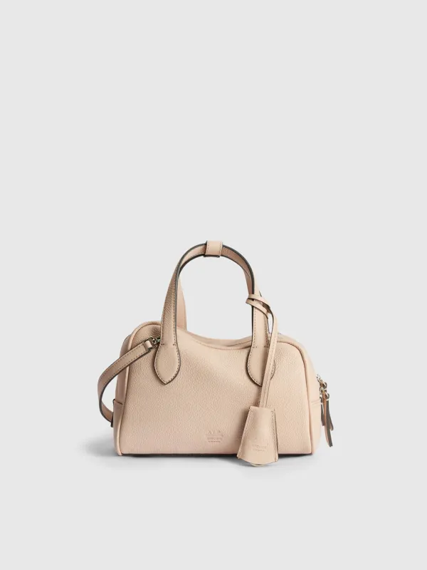 Ormelle Cipria Grained Leather Top handle bag made by ATP Atelier