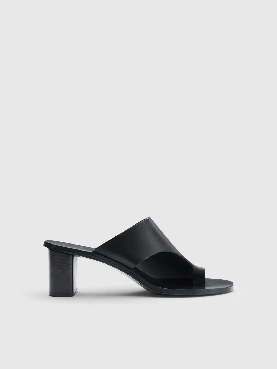 Rosate Black Leather Cutout heeled sandals sold by ATP Atelier