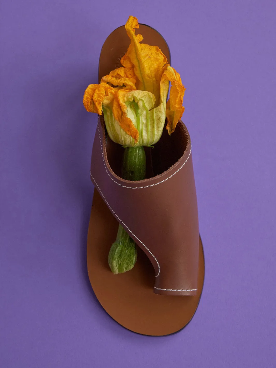 Rosate Cannella/Contrast Stitch Leather Cutout heeled sandals sold by ATP Atelier product image thumbnail 4