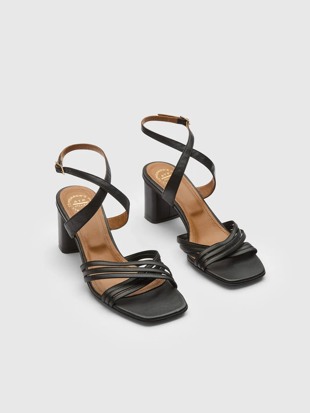 Ledro Black Nappa Heeled Sandals sold by ATP Atelier product image thumbnail 2