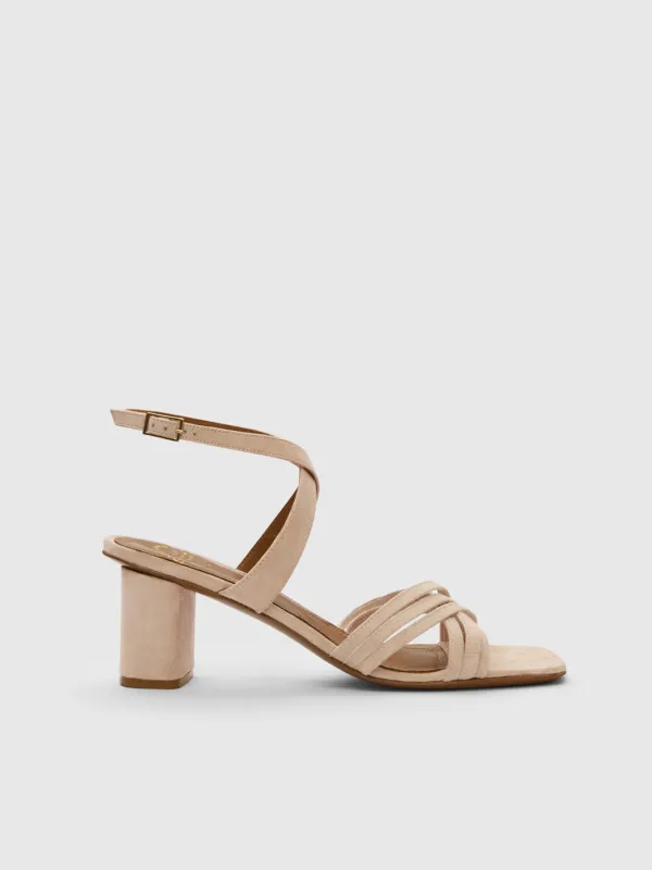 Ledro Cipria Suede Heeled Sandals made by ATP Atelier