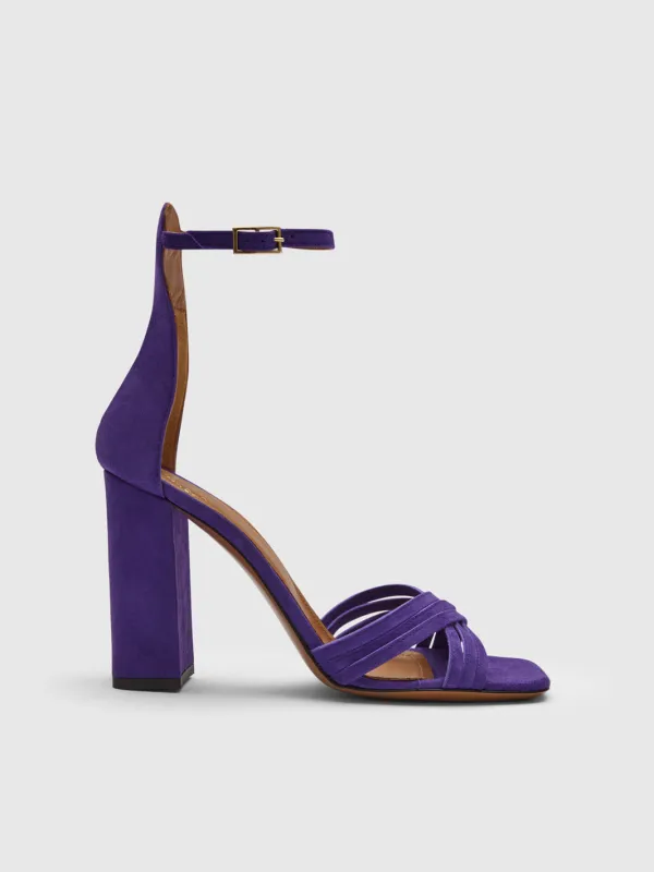 Drena Viola Suede Heeled sandals made by ATP Atelier