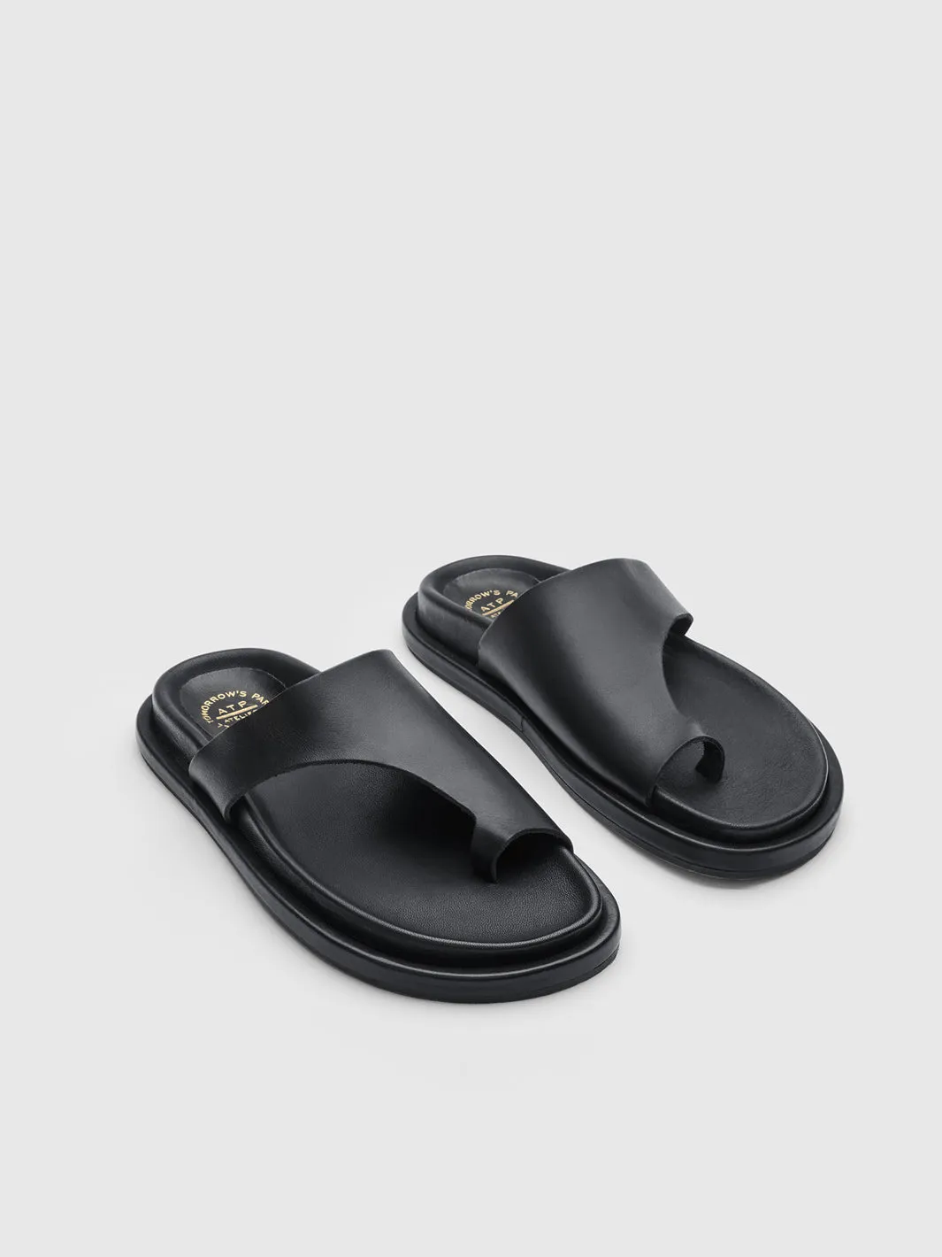Rosanna Black Leather Comfy sandals sold by ATP Atelier product image thumbnail 3