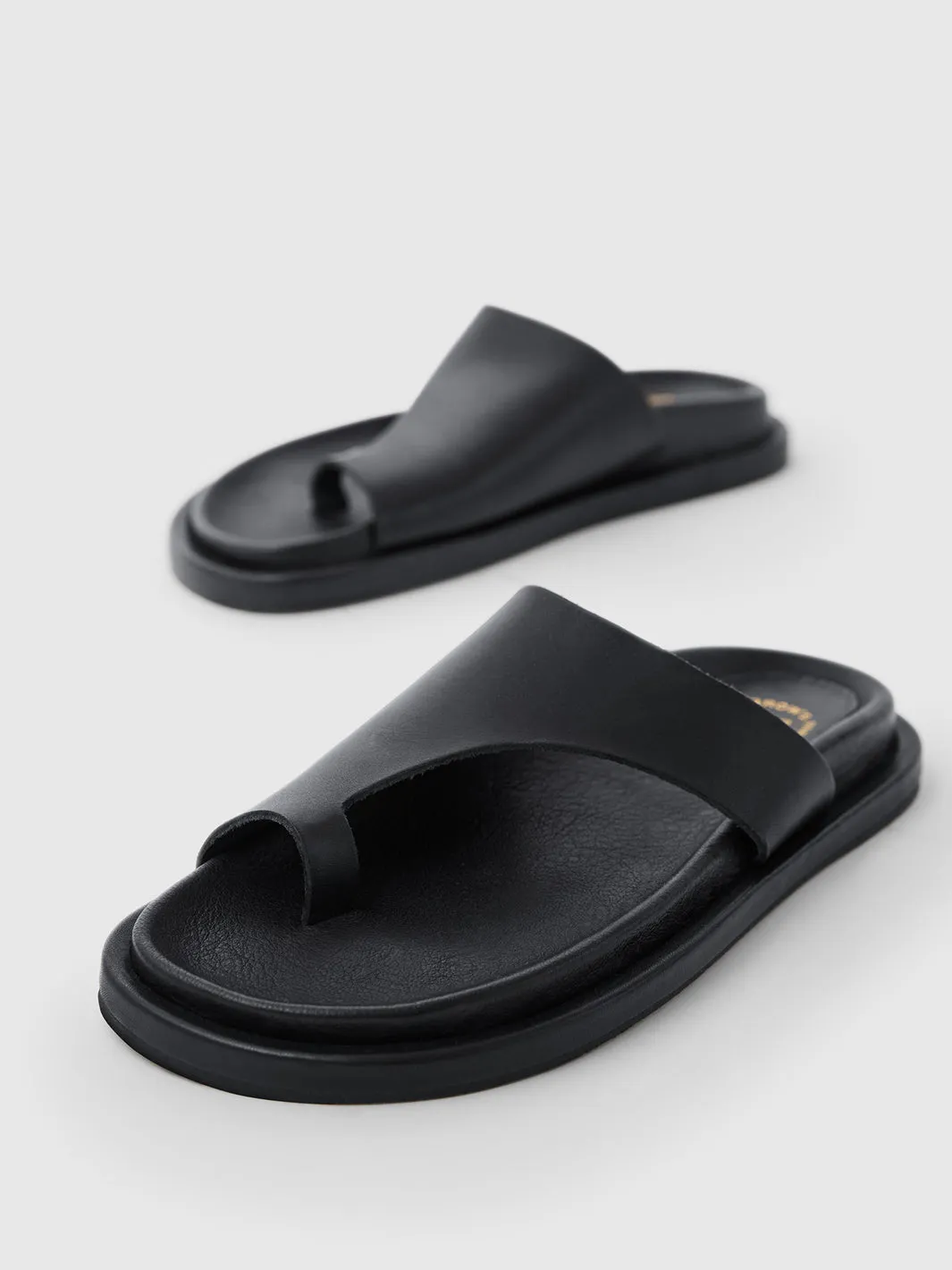 Rosanna Black Leather Comfy sandals sold by ATP Atelier product image thumbnail 5