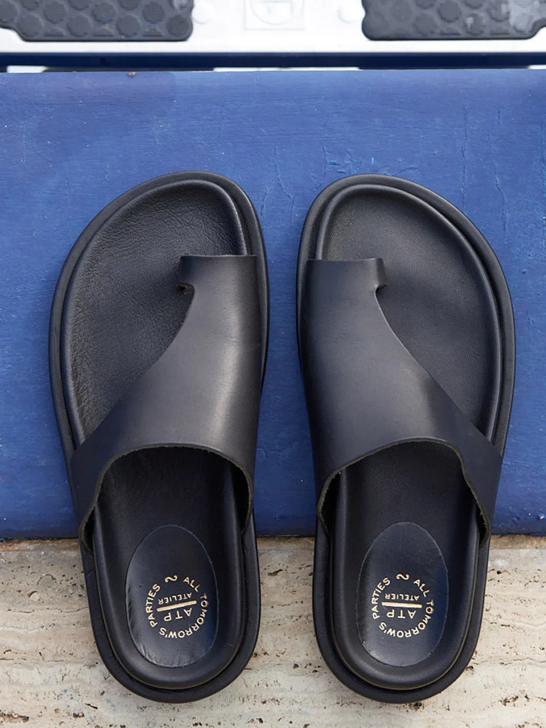 Rosanna Black Leather Comfy sandals sold by ATP Atelier product image thumbnail 4