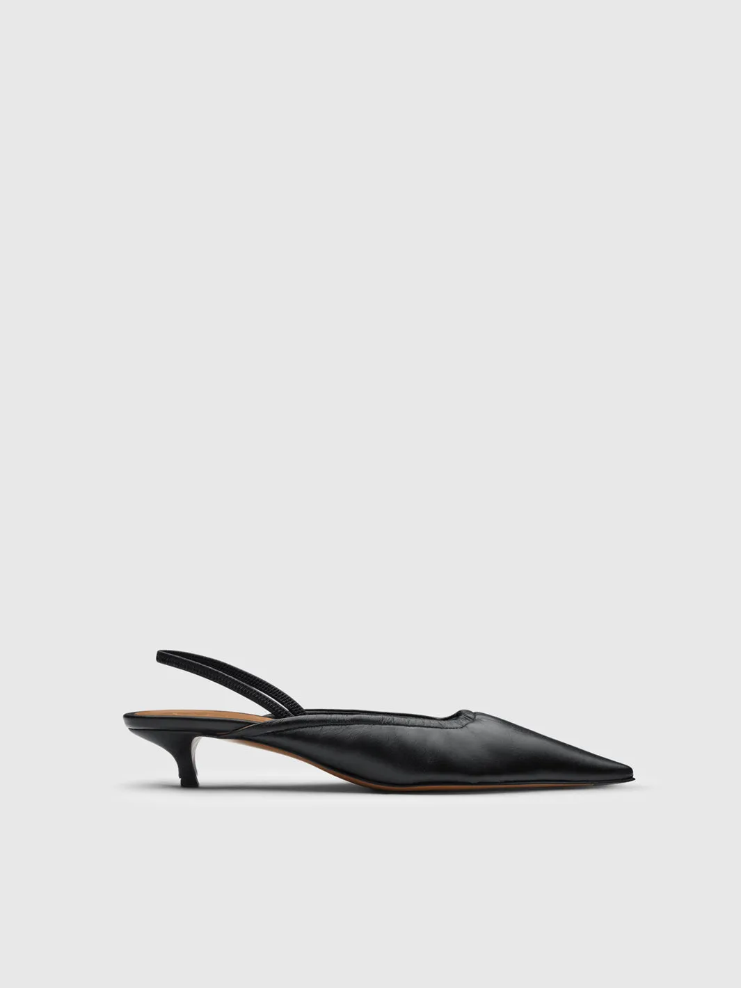 Lana Black Shiny Nappa Slingbacks sold by ATP Atelier