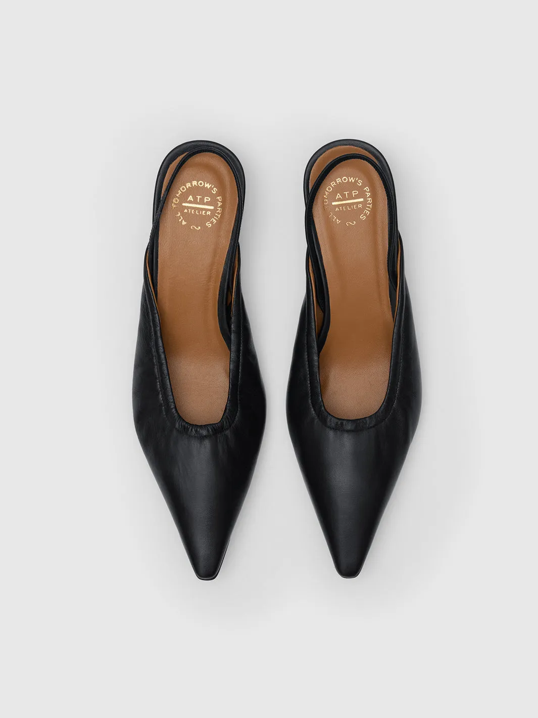 Lana Black Shiny Nappa Slingbacks sold by ATP Atelier product image thumbnail 4