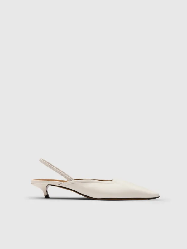 Lana Linen Shiny Nappa Slingbacks made by ATP Atelier