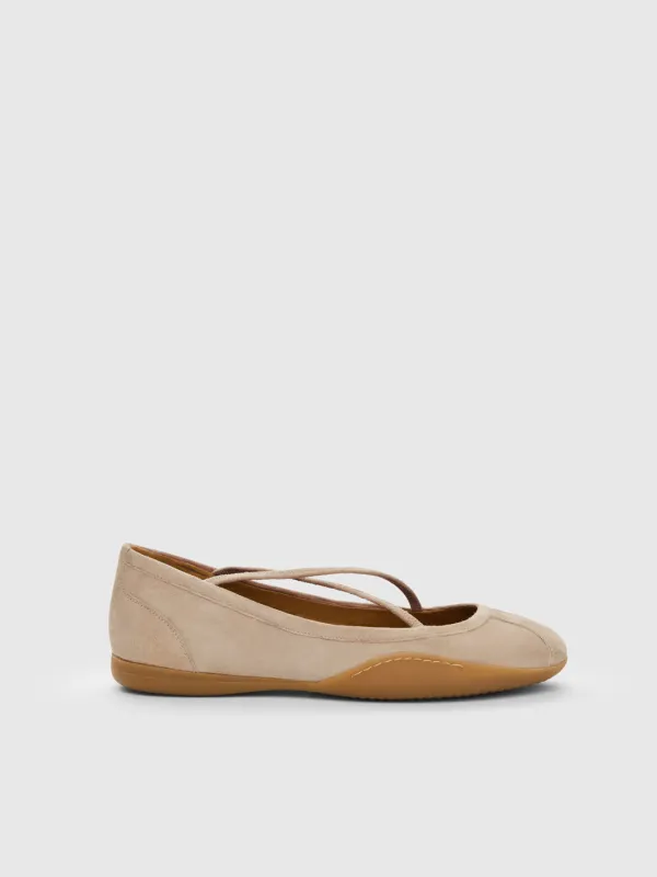 Sella Cipria Suede Ballet flats made by ATP Atelier