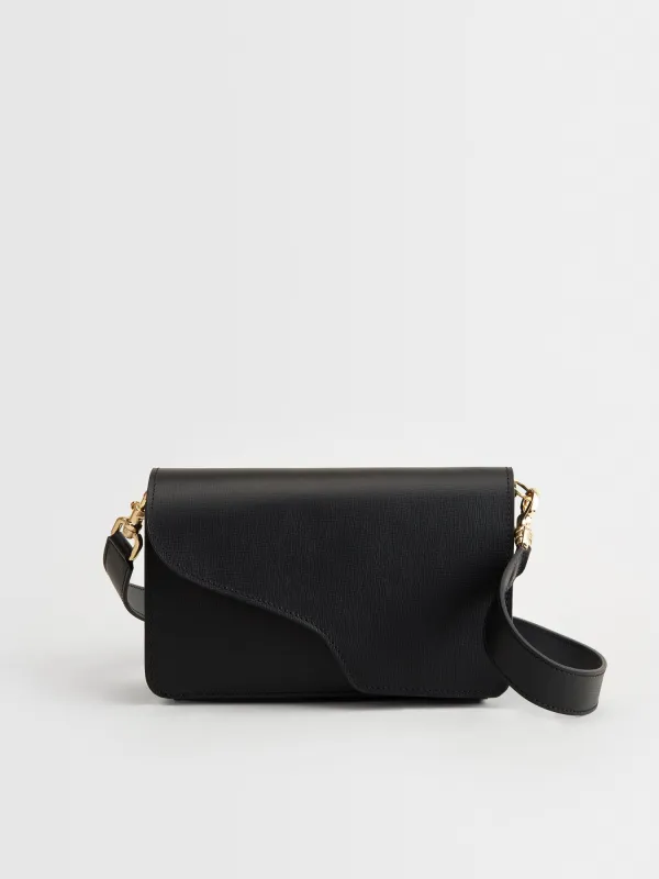 Assisi Black Saffiano Shoulder Bag made by ATP Atelier