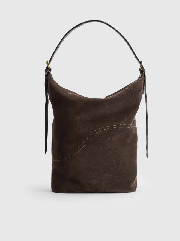 Tolve Walnut Suede Tote bag made by ATP Atelier