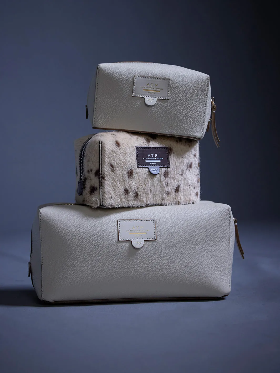 Pomaia Mandorla Grained Leather Beauty Bag sold by ATP Atelier product image thumbnail 3