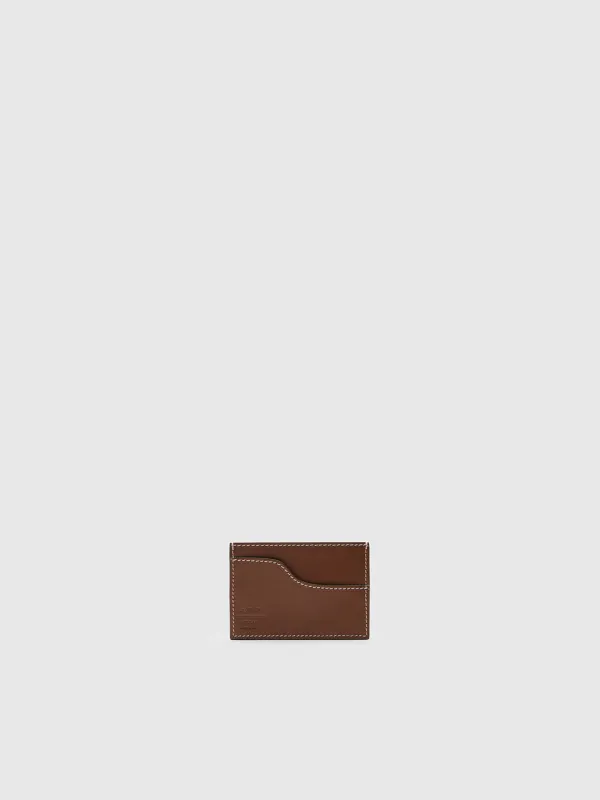 Vinci Cannella/Contrast Stitch Leather Card holder made by ATP Atelier
