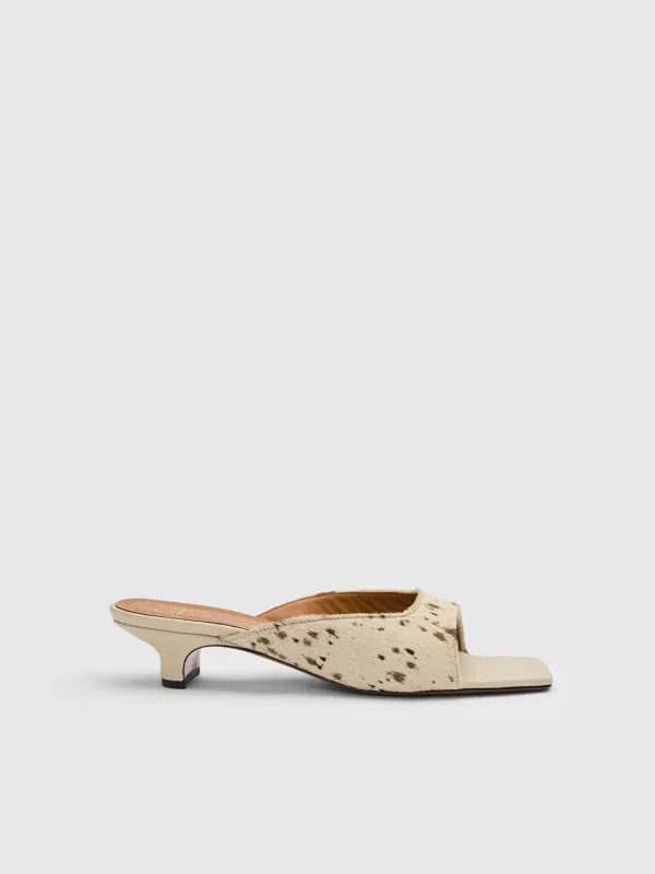 Tavenna Mandorla Printed Mini Cow Kitten heels made by ATP Atelier