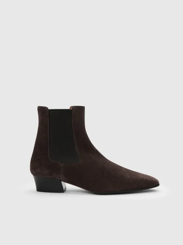 Nemoli Walnut Suede Ankle boots made by ATP Atelier