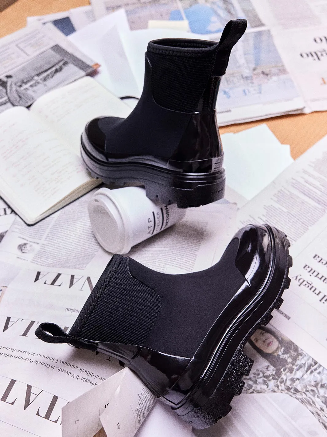 Pavia Black Rubber Boot sold by ATP Atelier product image thumbnail 4