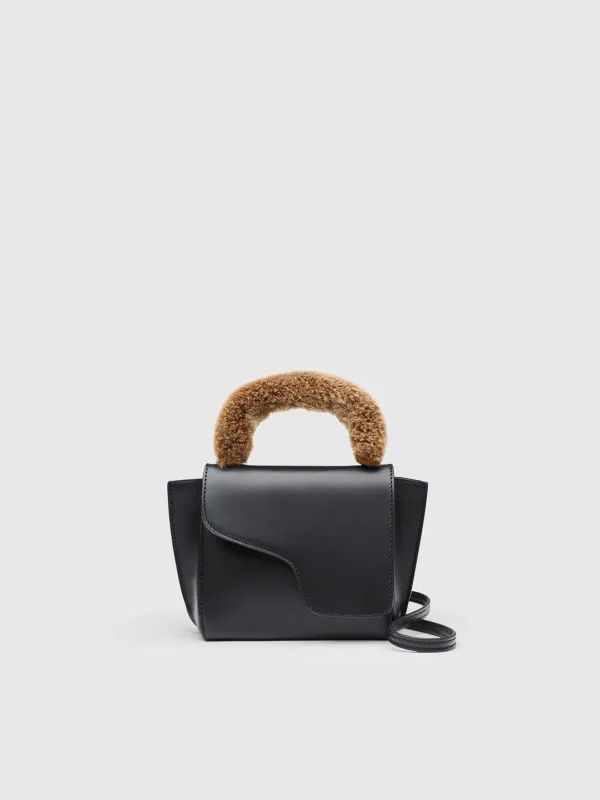 Montalcino Black/Orsetto Leather Mini handbag made by ATP Atelier