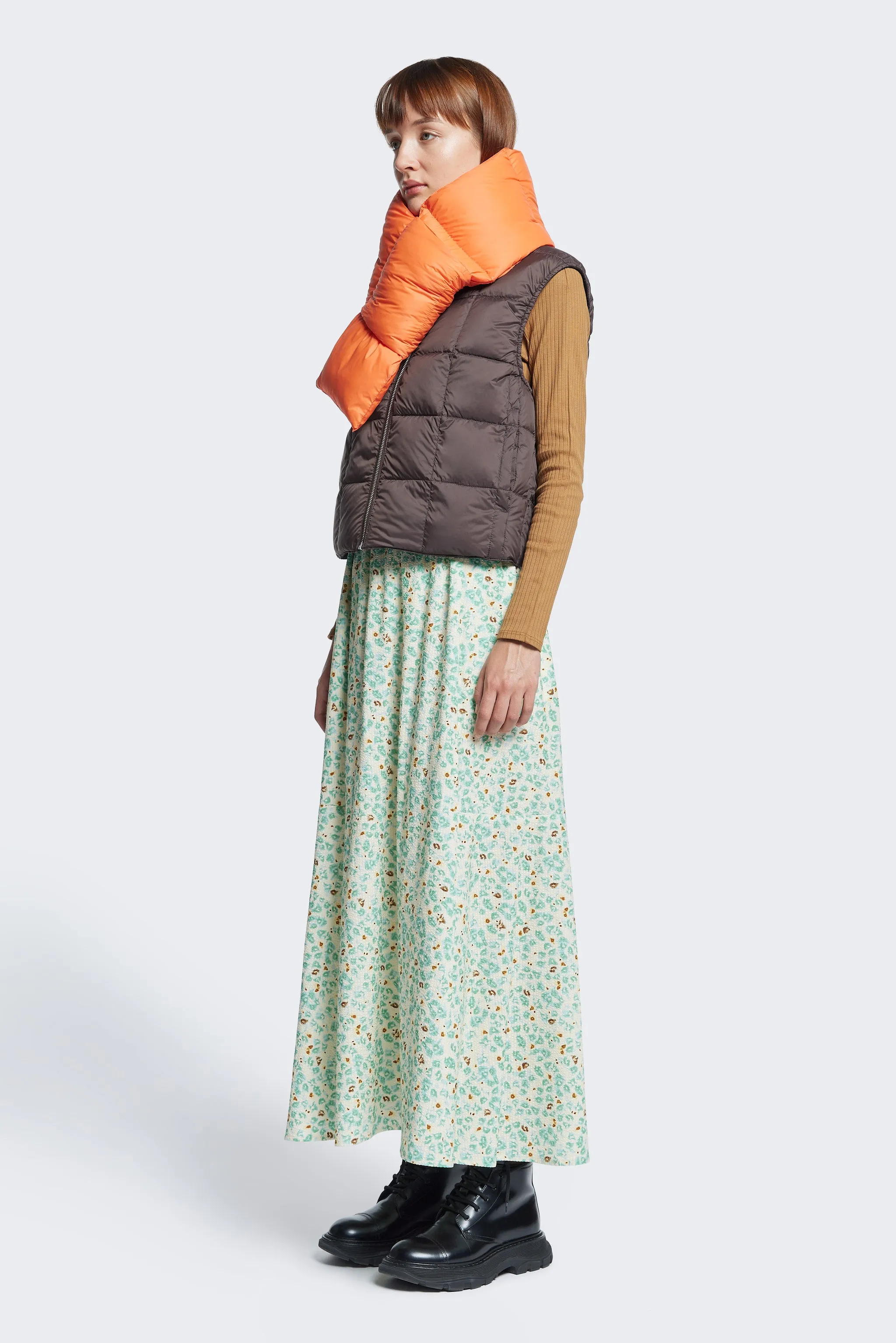 Convergence Quilted Scarf Tangerine sold by Kloke