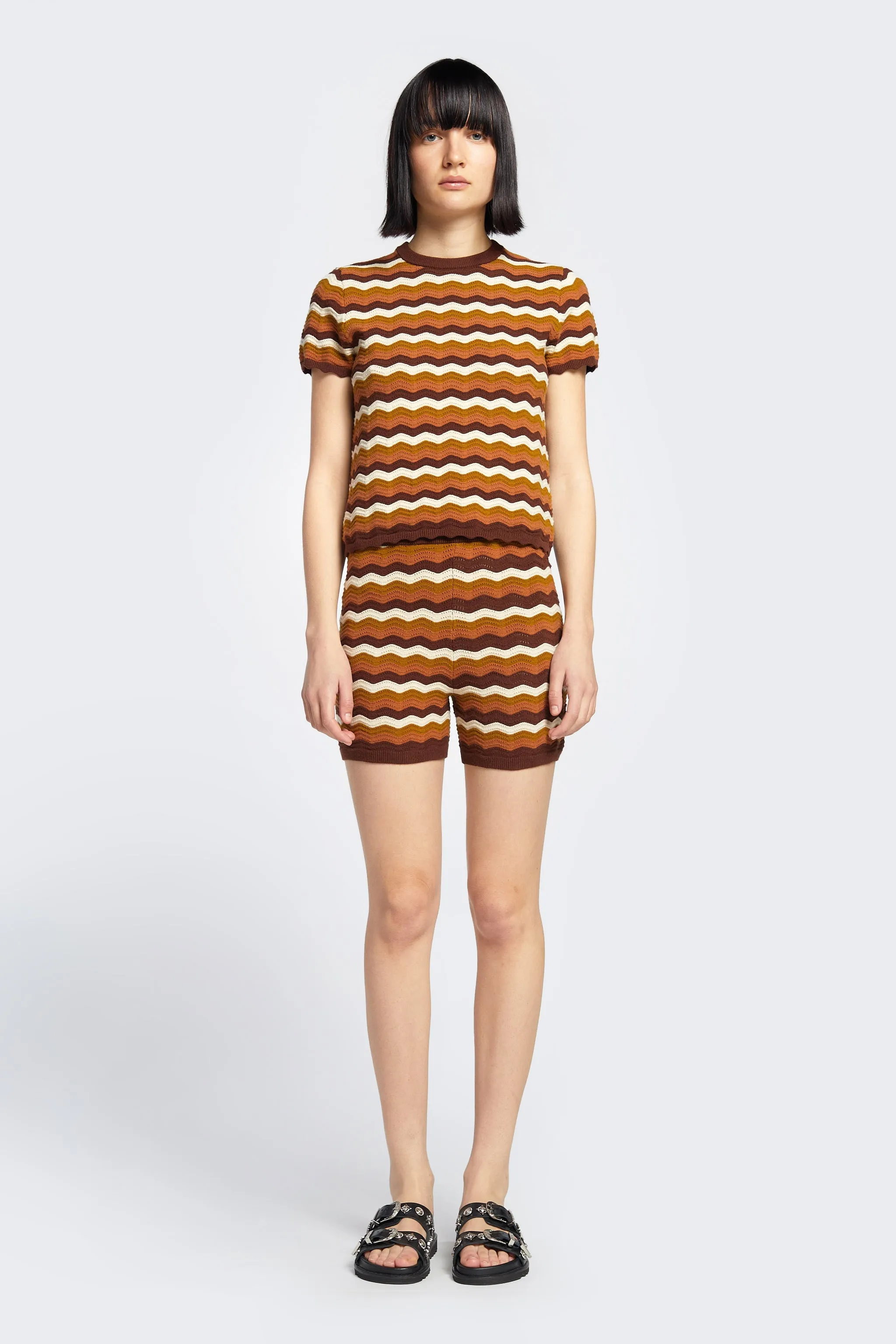 Halo Knitted Shorts Brown Wavy sold by Kloke product image thumbnail 2