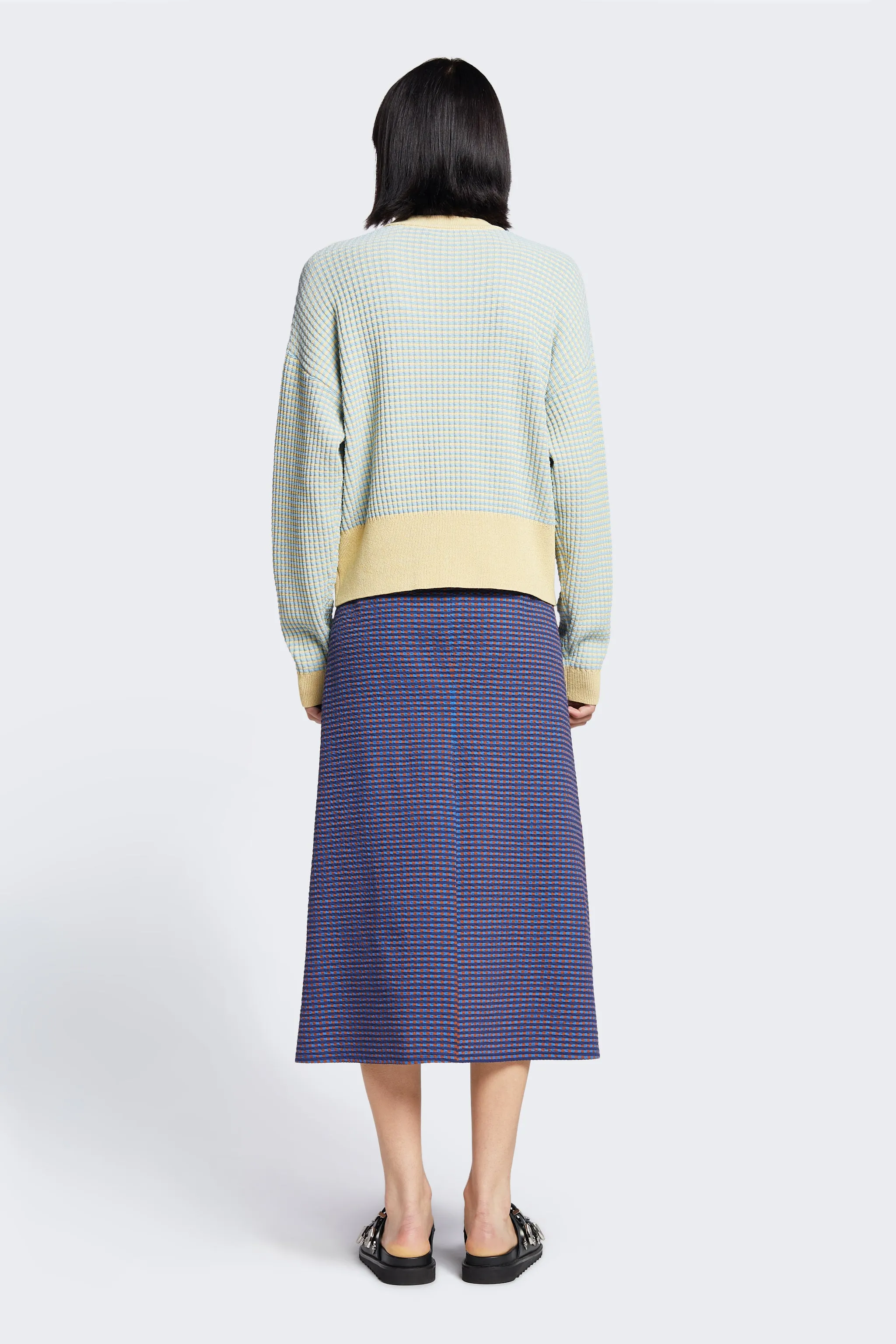 Dusk Knit Sweater Yellow Check sold by Kloke product image thumbnail 4