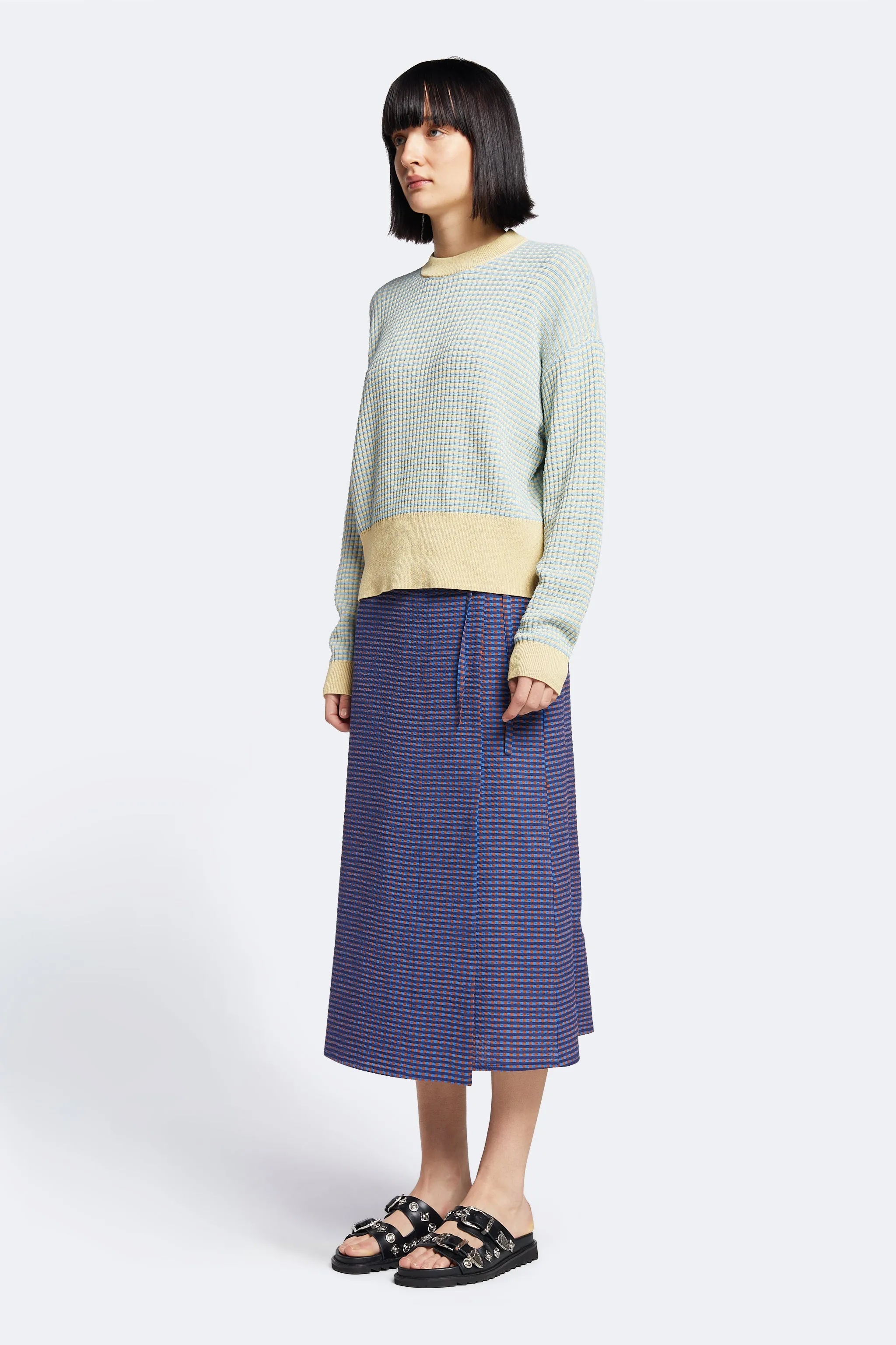 Dusk Knit Sweater Yellow Check sold by Kloke product image thumbnail 2