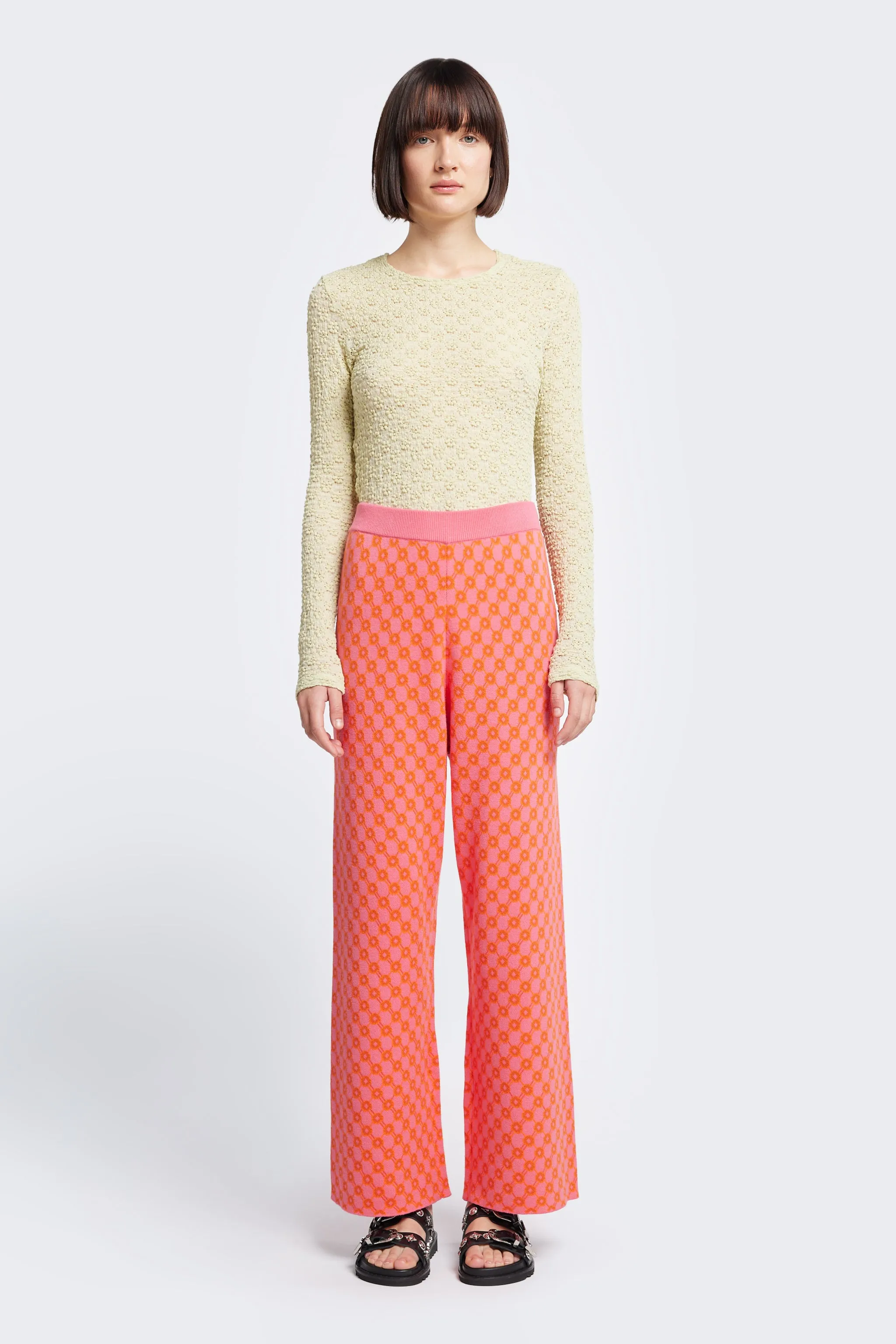 Mida Jacquard Pant Orange/Pink sold by Kloke