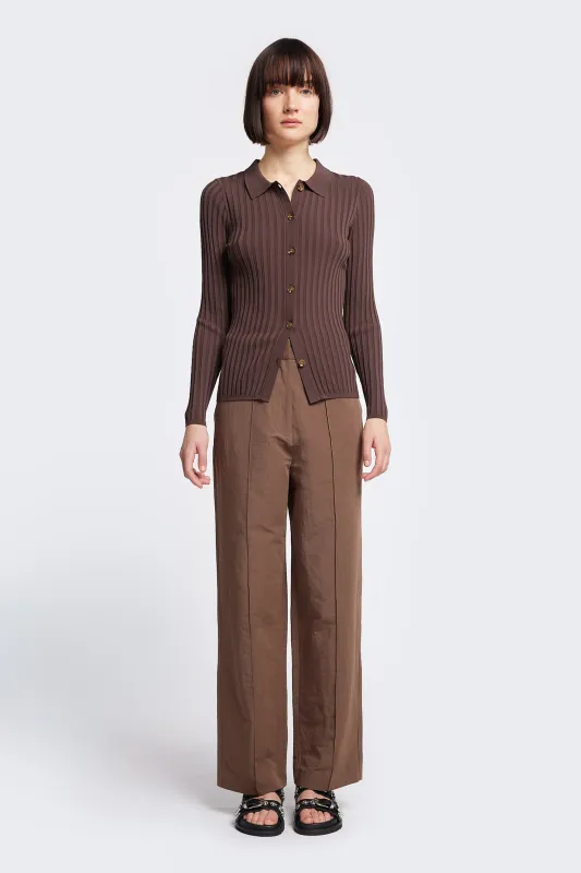 Notion Rib Shirt Chocolate made by Kloke