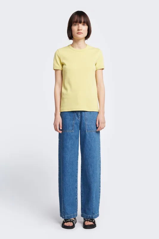 Veil Rib Tee Straw made by Kloke