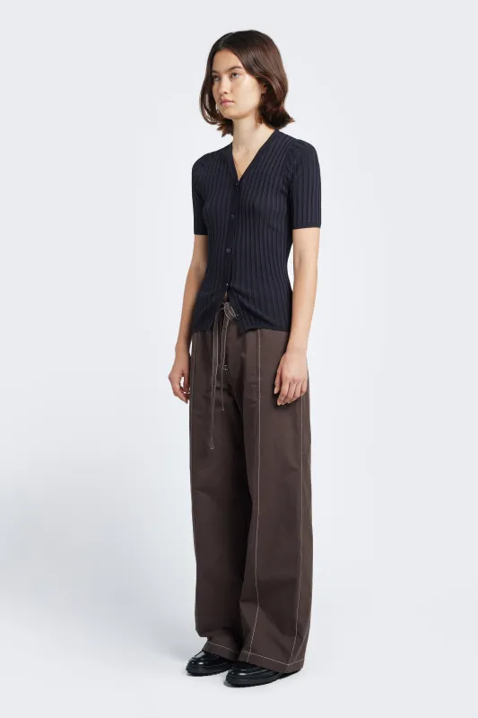 Delay Short Sleeve Knit Shirt Deep Ink made by Kloke