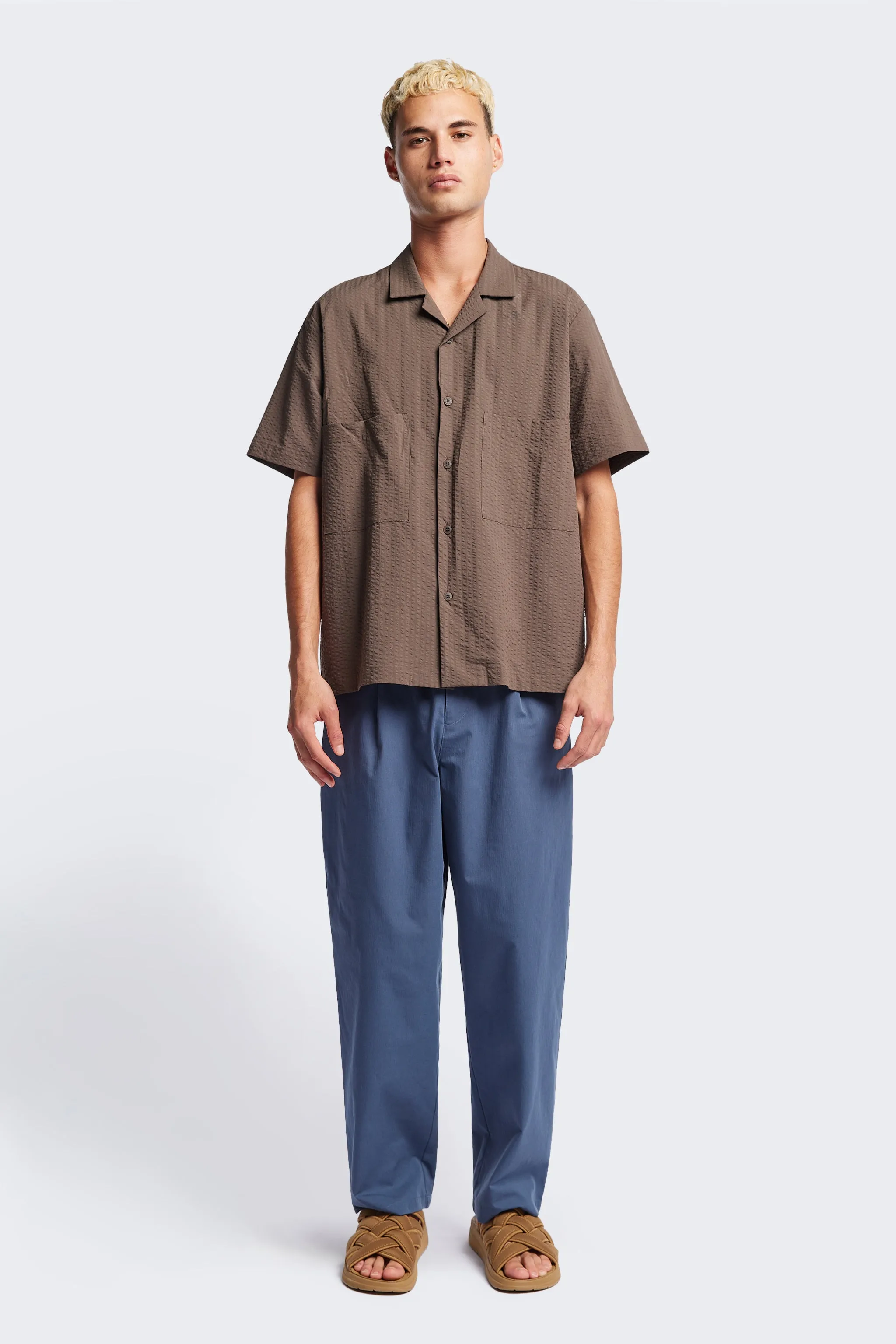 Boulder Pleat Pant Blue sold by Kloke