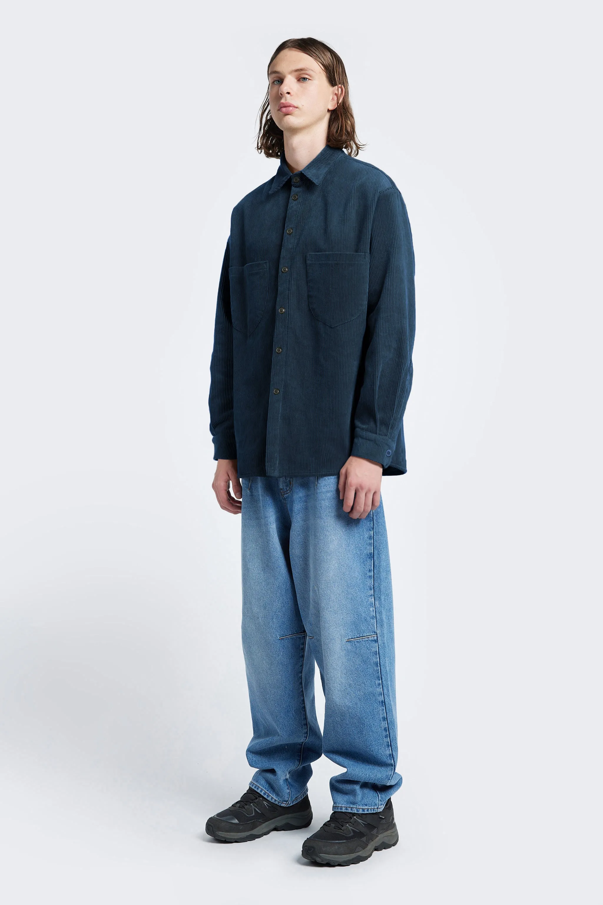Corner Cord Shirt Petrol Blue sold by Kloke