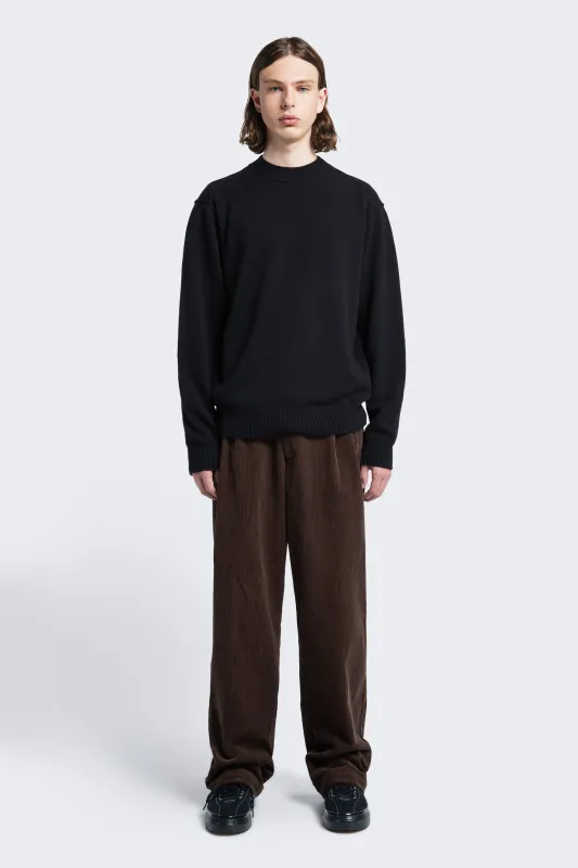 Intake Pleat Cord Pant Chocolate made by Kloke