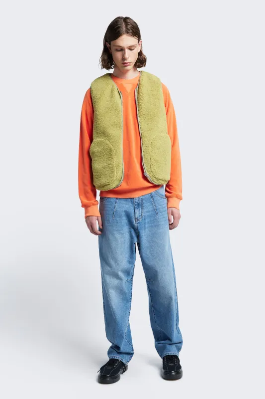 Site Shearling Vest Chartreuse / Sand made by Kloke