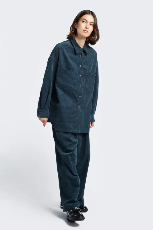 Proclaim Cord Shirt Petrol Blue made by Kloke