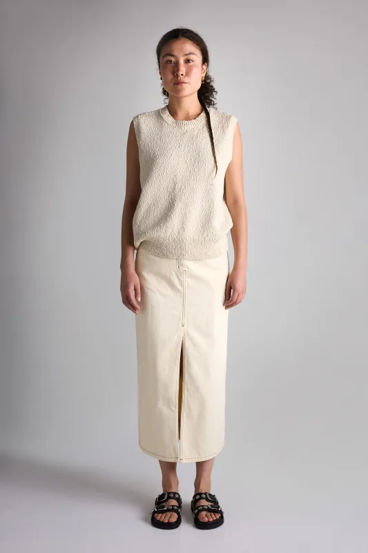 Vivendi Denim Skirt Ecru made by Kloke