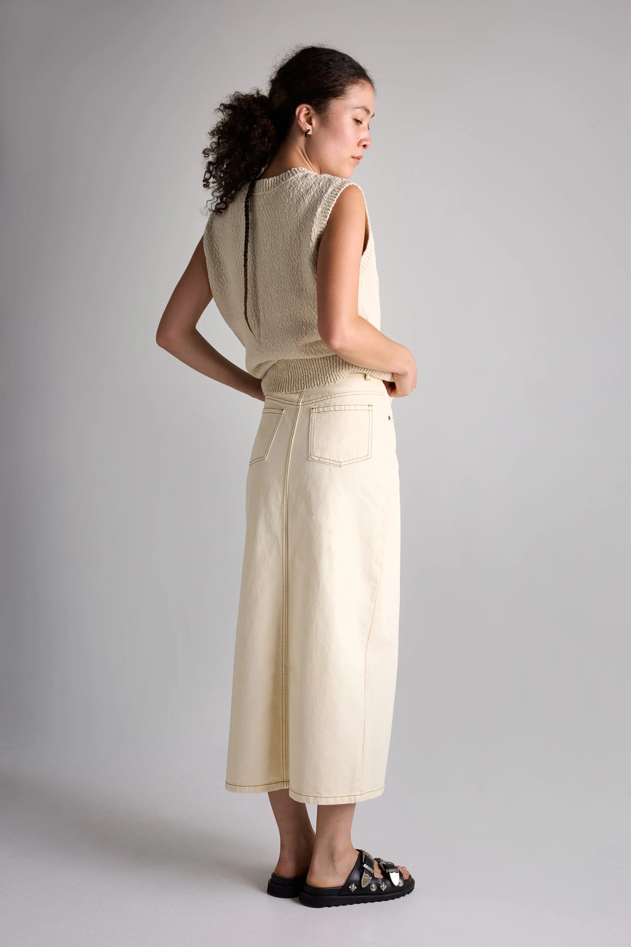 Vivendi Denim Skirt Ecru sold by Kloke product image thumbnail 3