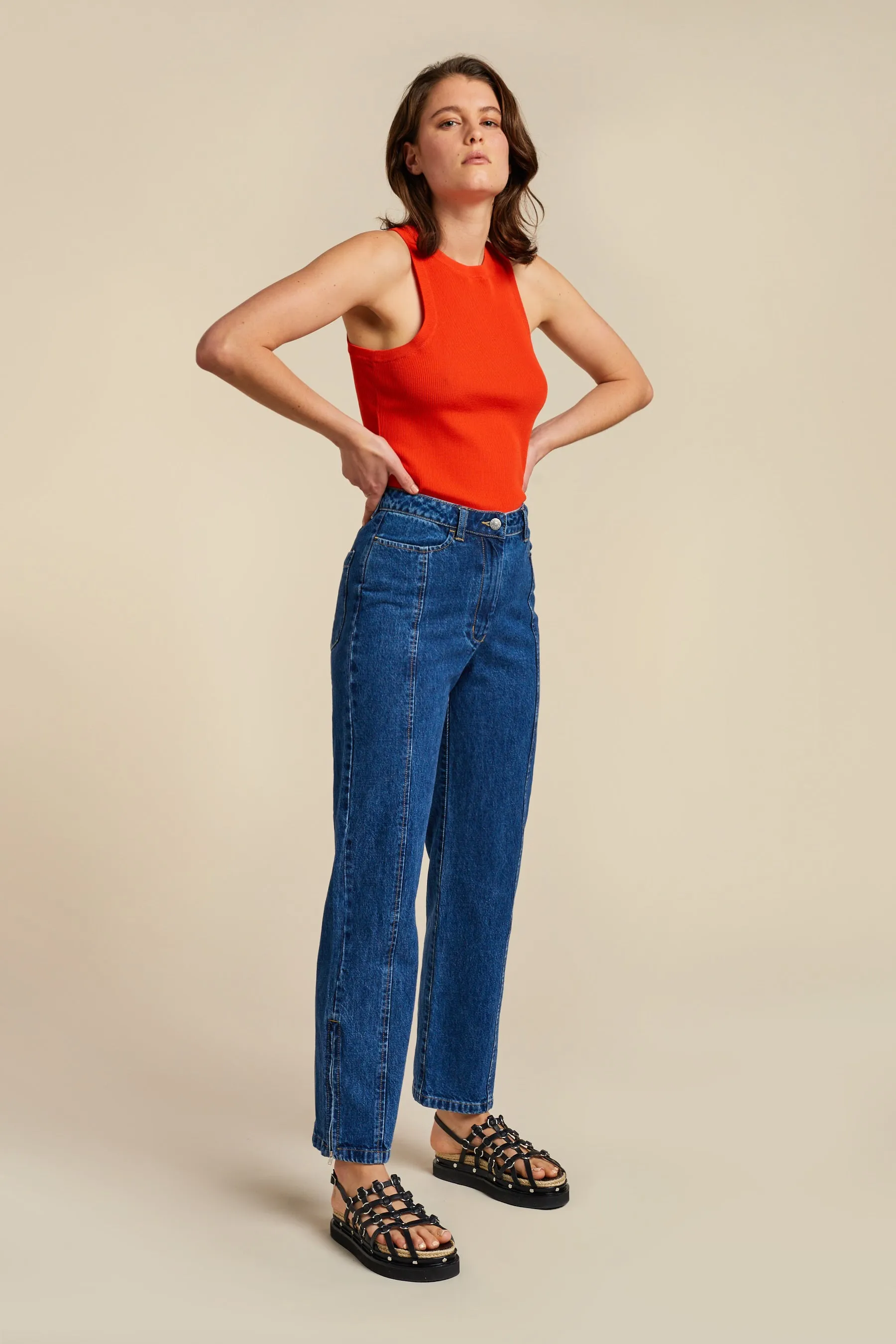 Ilk Zip Denim Pant Mid-Wash Indigo Denim sold by Kloke product image thumbnail 2