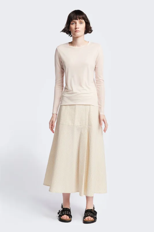 Abroad Panel Skirt Ecru made by Kloke