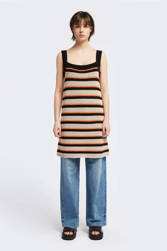 Temporal Crochet Mini Dress Stripe made by Kloke