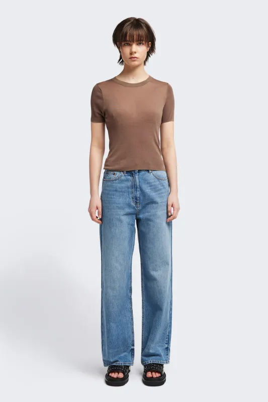 Break Knit Top Taupe made by Kloke