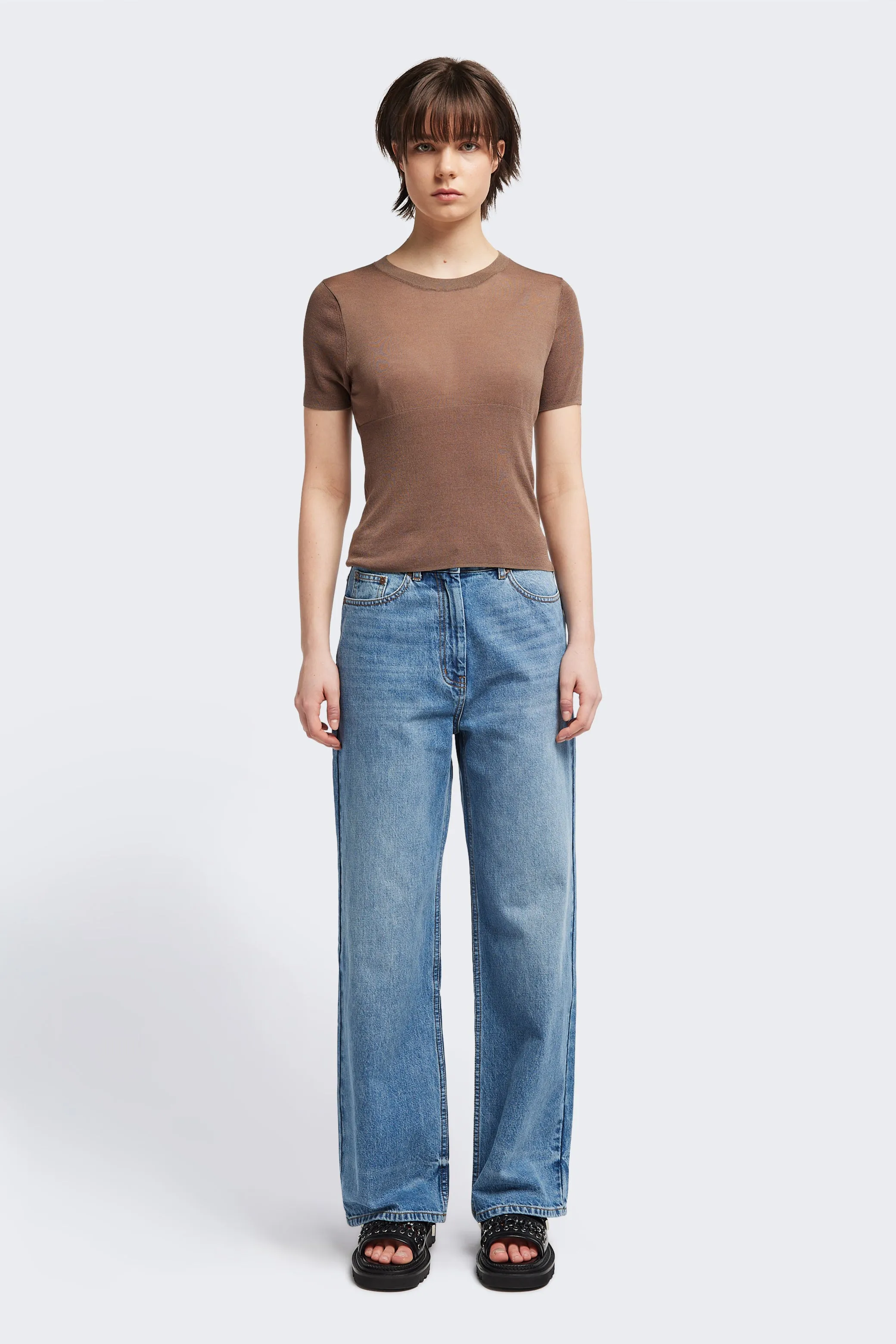 Break Knit Top Taupe sold by Kloke