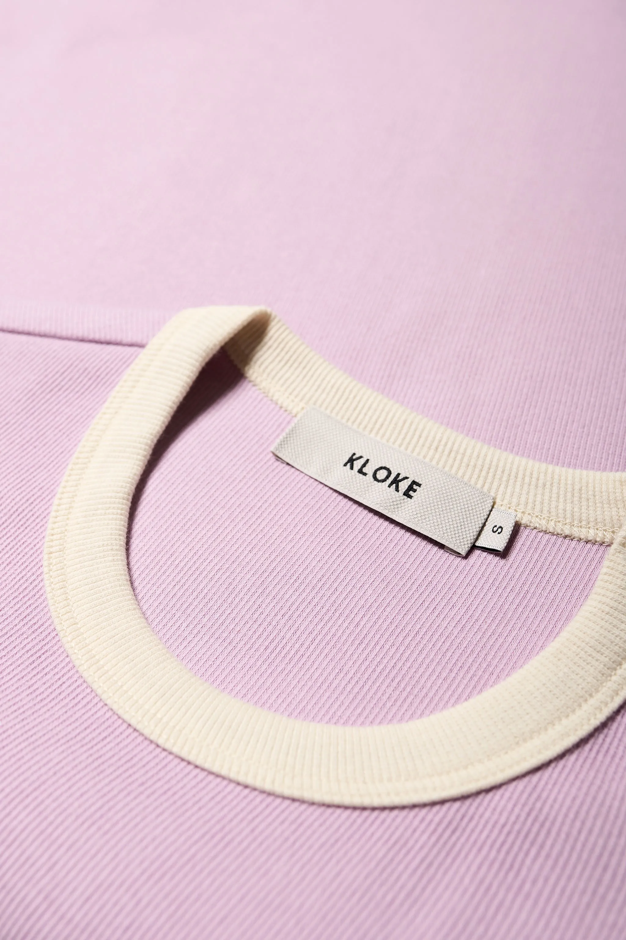 Veil Rib Tee Lilac/Ecru Bind sold by Kloke product image thumbnail 5