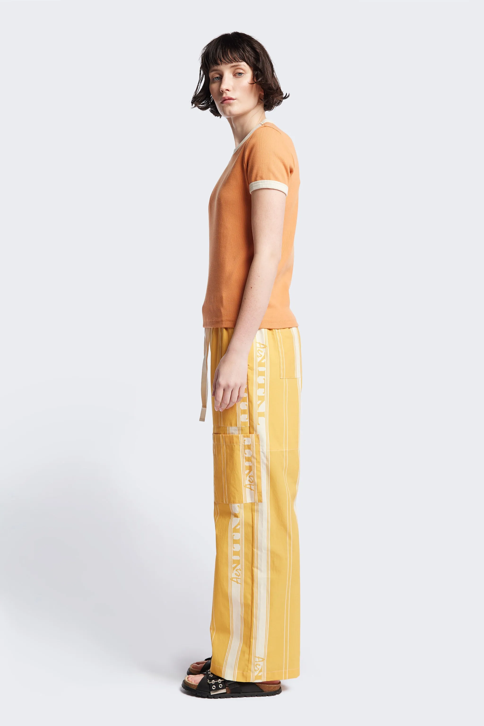 Veil Rib Tee Pastel Orange/Ecru Bind sold by Kloke product image thumbnail 3