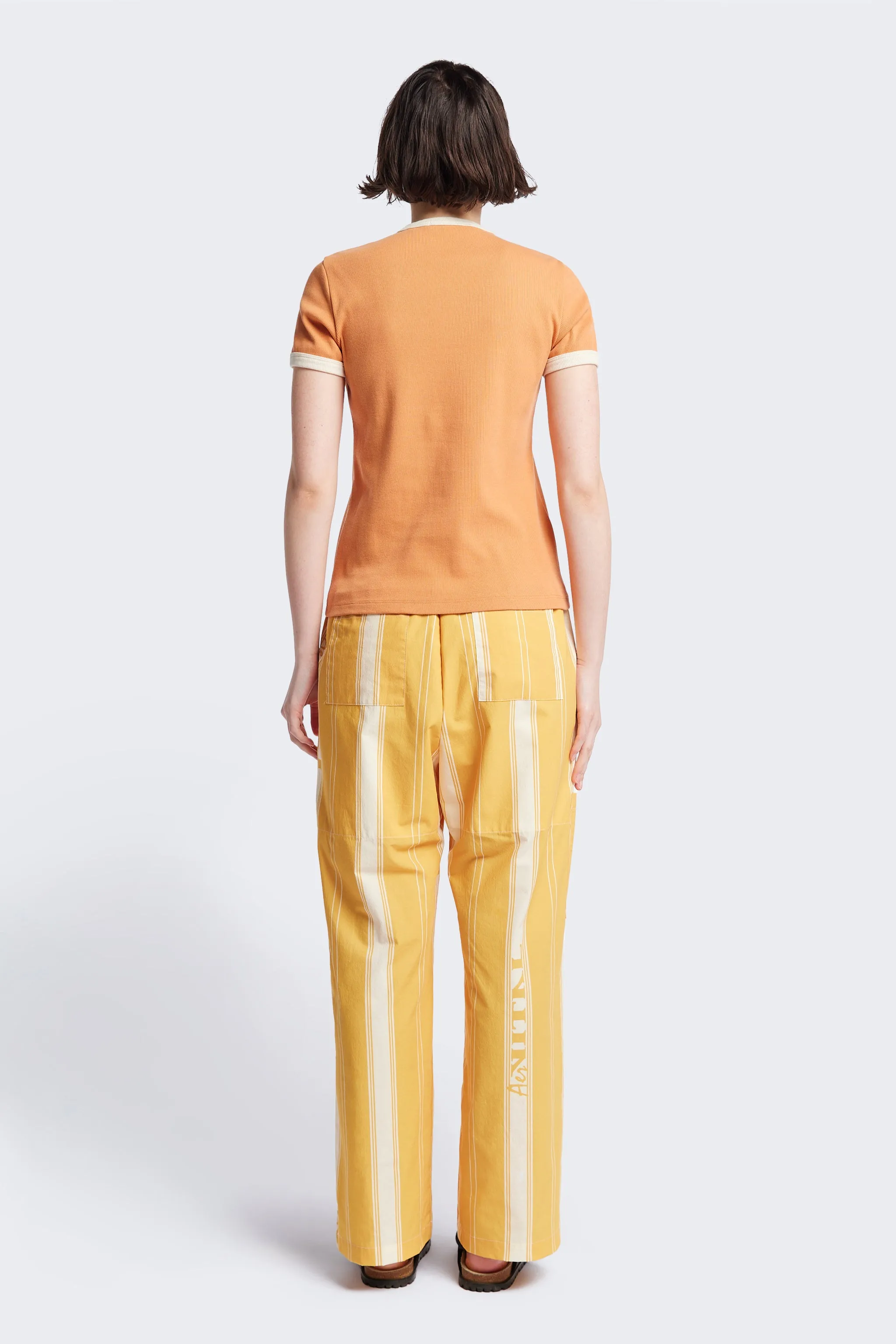 Veil Rib Tee Pastel Orange/Ecru Bind sold by Kloke product image thumbnail 4