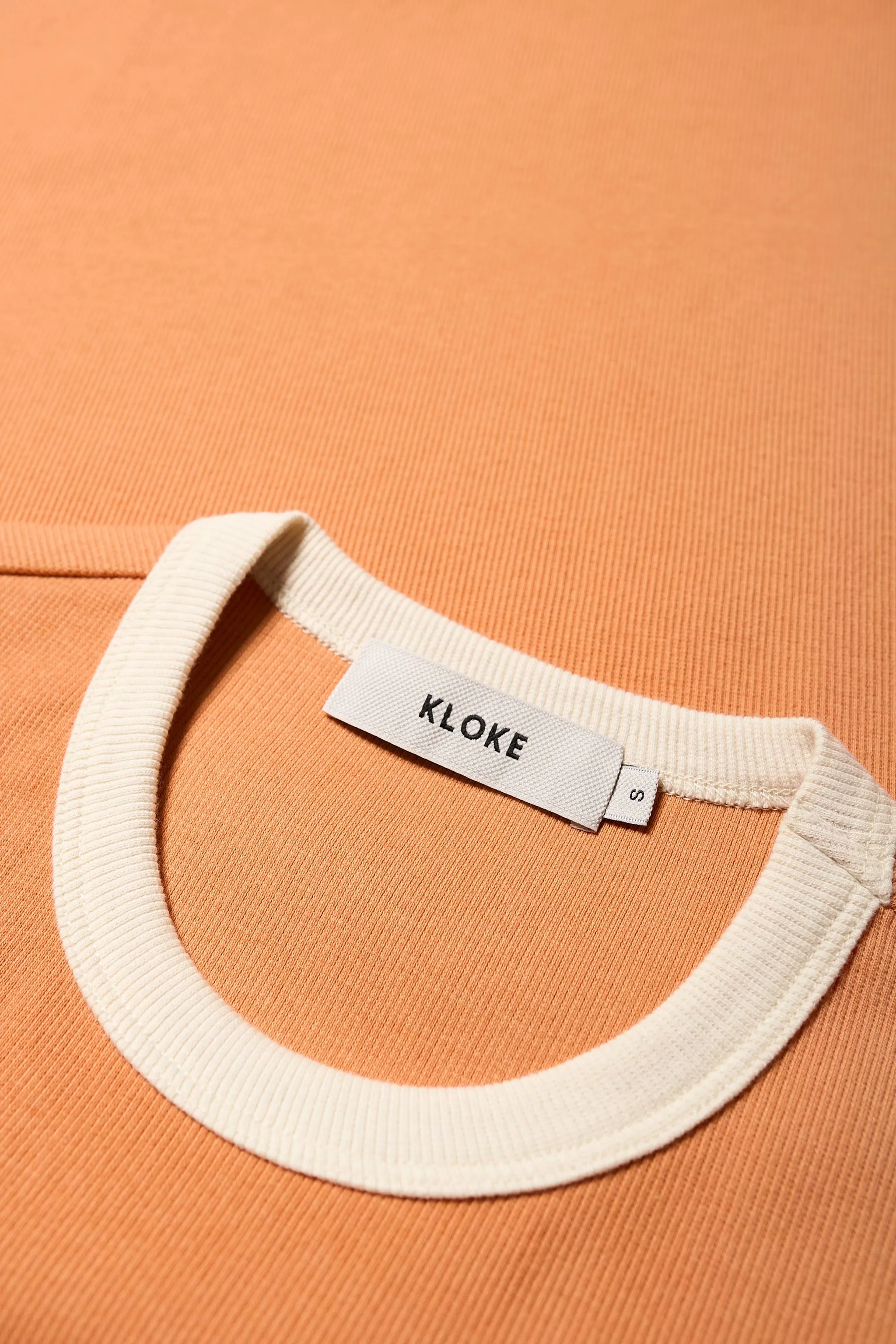 Veil Rib Tee Pastel Orange/Ecru Bind sold by Kloke product image thumbnail 5