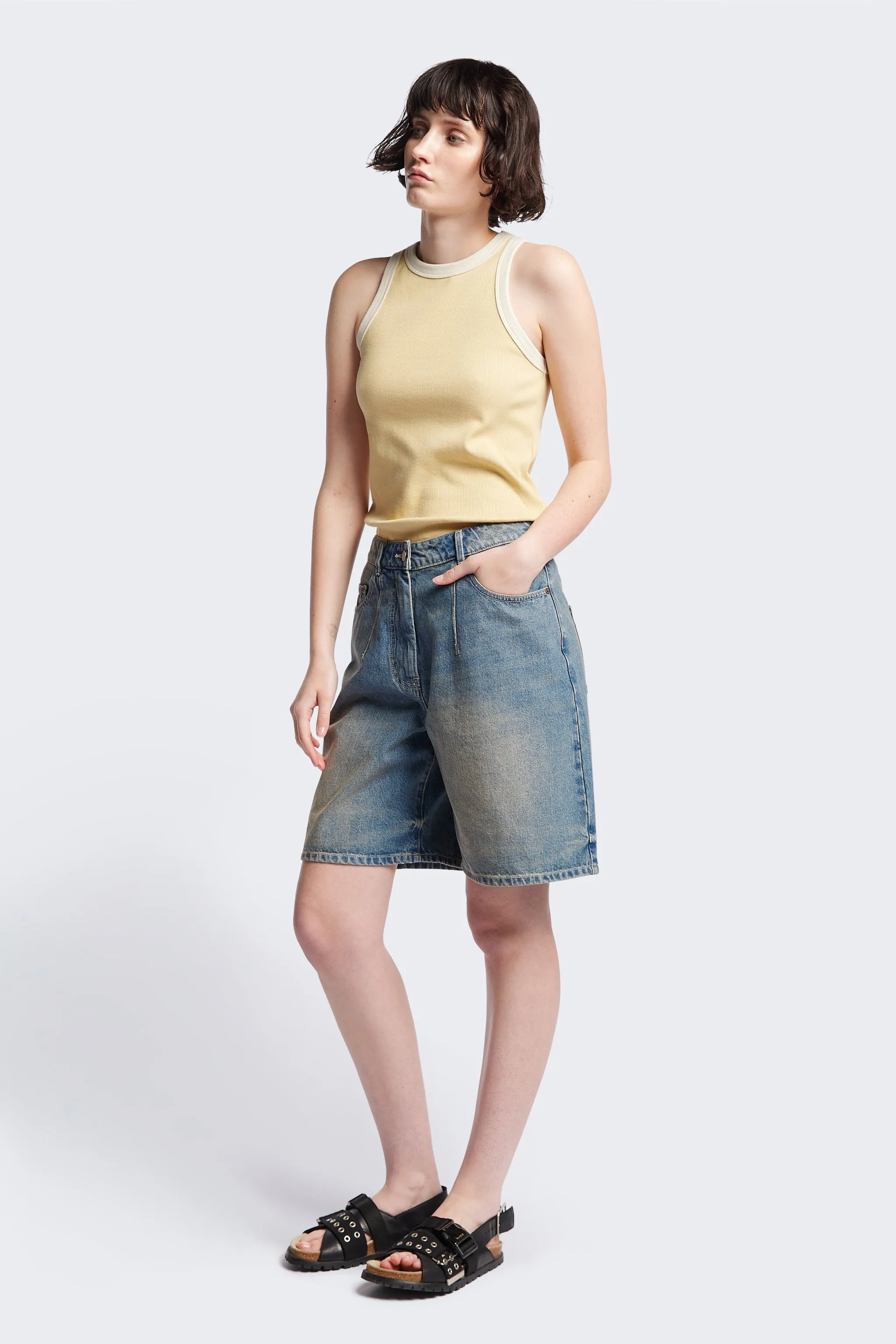 Flux Racer Back Tank Butter w Ecru Bind sold by Kloke product image thumbnail 3