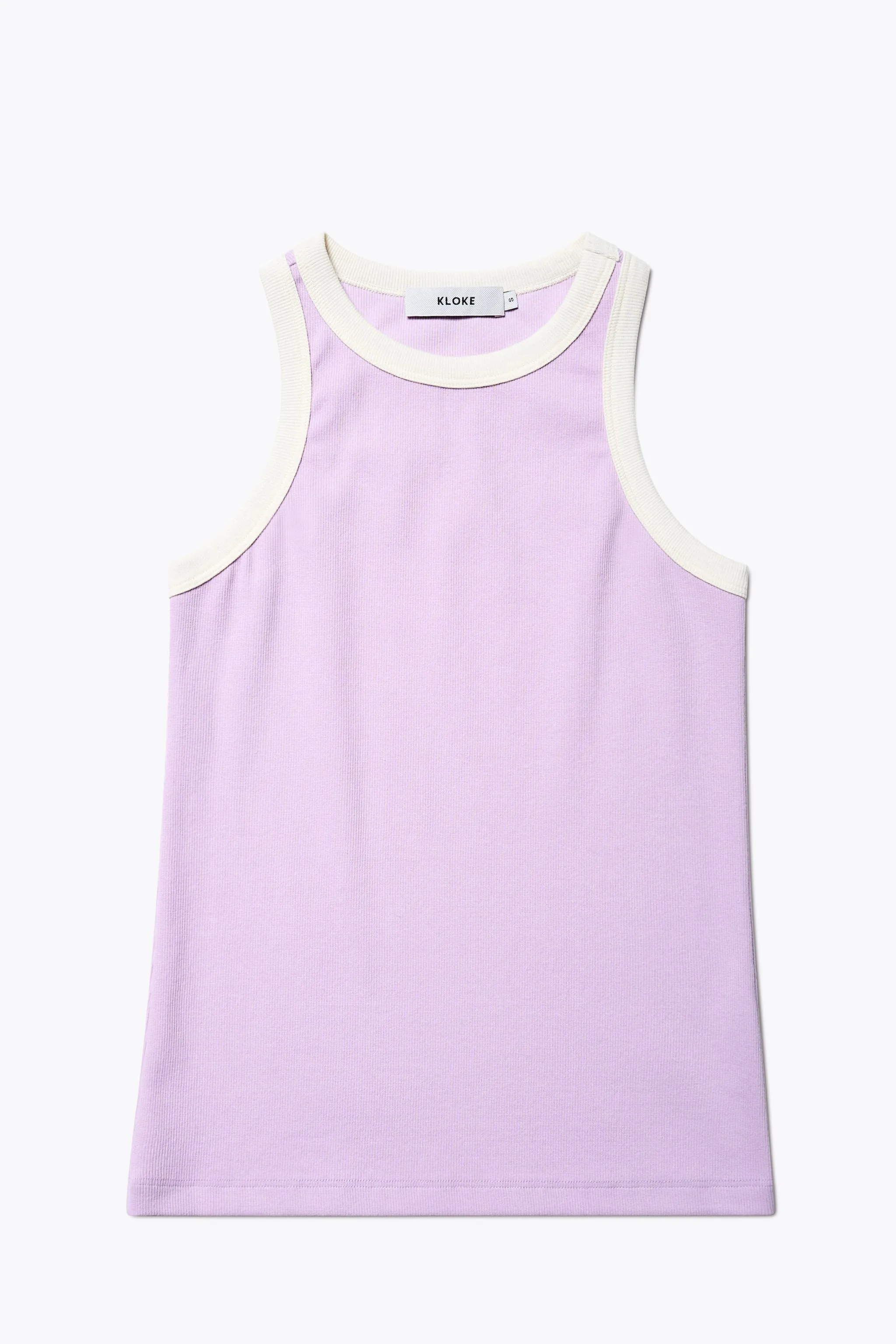 Flux Racer Back Tank Lilac w Ecru Bind sold by Kloke product image thumbnail 5