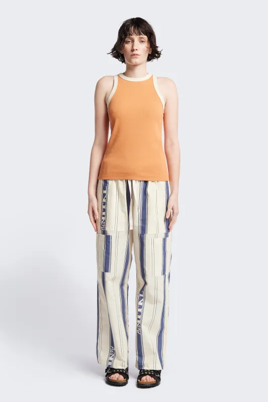 Flux Racer Back Tank Pastel Orange w Ecru Bind made by Kloke