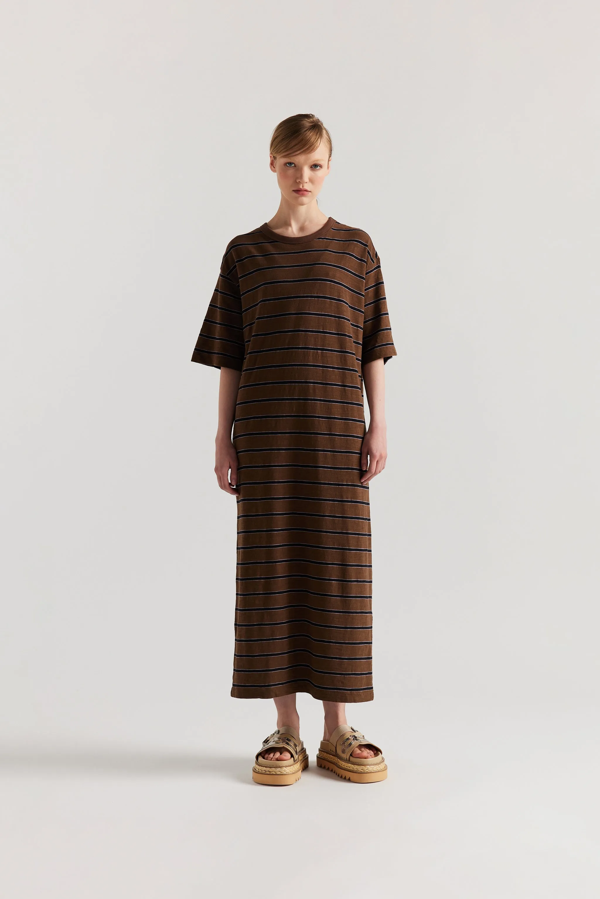 Fidelity Dress Brown/Black/Lilac Stripe sold by Kloke product image thumbnail 4
